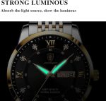 RovyFota Male Wrist Watches, Luminous Pointer, Men’s Watch Analog Quartz Movement, Stainless Steel, Waterproof, Apply to Luxury Dress Business, Big Face Rome Number Diamond Dial - Image 4