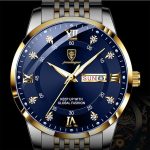 RovyFota Male Wrist Watches, Luminous Pointer, Men’s Watch Analog Quartz Movement, Stainless Steel, Waterproof, Apply to Luxury Dress Business, Big Face Rome Number Diamond Dial - Image 5