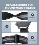 Bands for Moonswatch Watch,20mm Soft Silicone Strap Compatible with Omega x Swatch MoonSwatch Speedmaster Watch,Quick Release Magnetic Buckle Waterproof Replacement Strap for Swatch Omega Men Women - Image 7