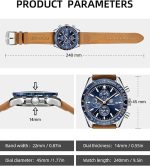 BY BENYAR Men's Chronograph Watch 30 m Waterproof Luminous Classic Fashion Watches Large Dial Date Analogue Quartz Watch Elegant Gift for Men - Image 6