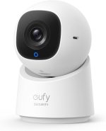 eufy Security Indoor Cam C220, 2K Resolution Security Camera PTZ, Plug-in Security Indoor Camera with 2.4G Wi-Fi, Human/Motion AI, Night Vision, AI Tracking