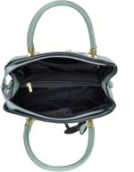 Tazweeq Women PU Leather Satchel Handbag,Crossbody Handbag Shoulder Bag for Women,Elegant Floral Pattern Handbag,Women Fashion Faux Leather Shoulder Bag,Trendy Double Handle Purse,Small Totes - Image 2