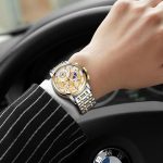 Luxury Men's Moon Phase Watch Multifunction Chronograph Quartz Wristwatch with Luminous Dial Waterproof Stainless Steel Strap - Image 3