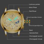 Luxury Men's Moon Phase Watch Multifunction Chronograph Quartz Wristwatch with Luminous Dial Waterproof Stainless Steel Strap - Image 4